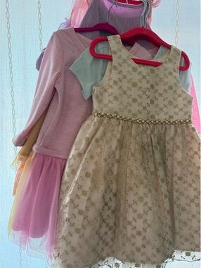 American Princess Girls' 4T Embroidered Floral Dress with Beaded Waist